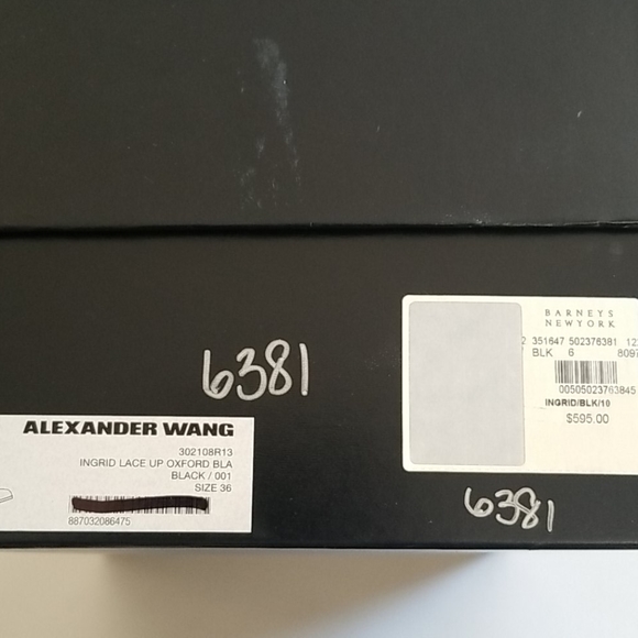 Alexander Wang Ingrid Lace Up Oxford Black Croc 36 - Picture 11 of 11